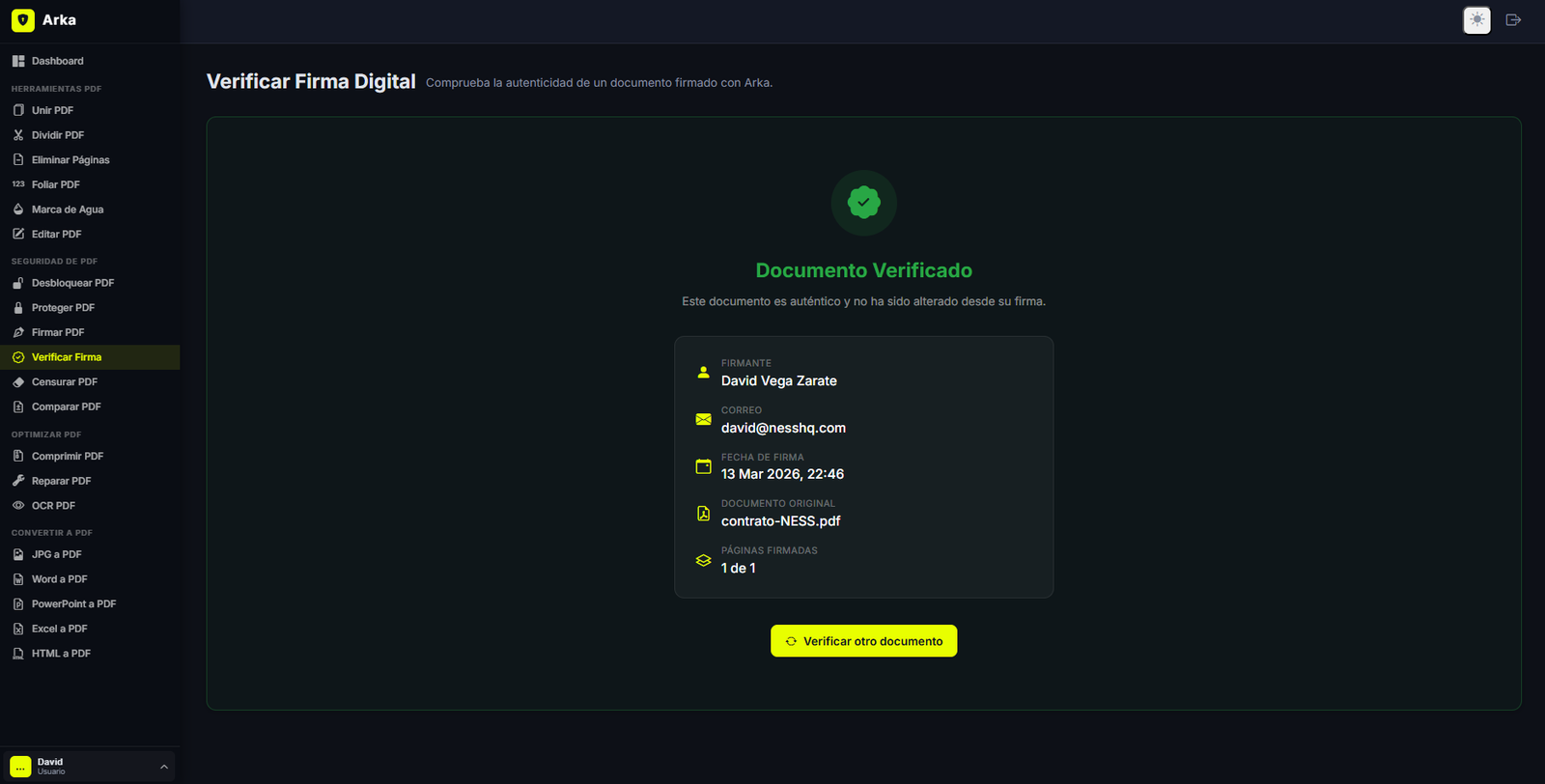 Verificación de Integridad Documental